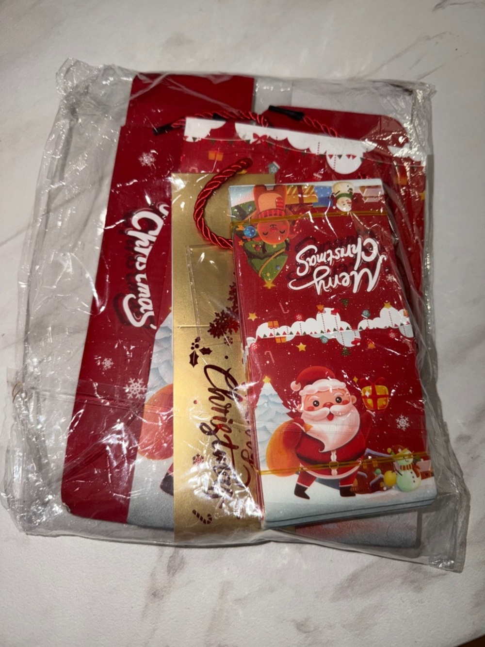 Festive Red Santa Christmas Gift Bags - Holiday Gift Packaging